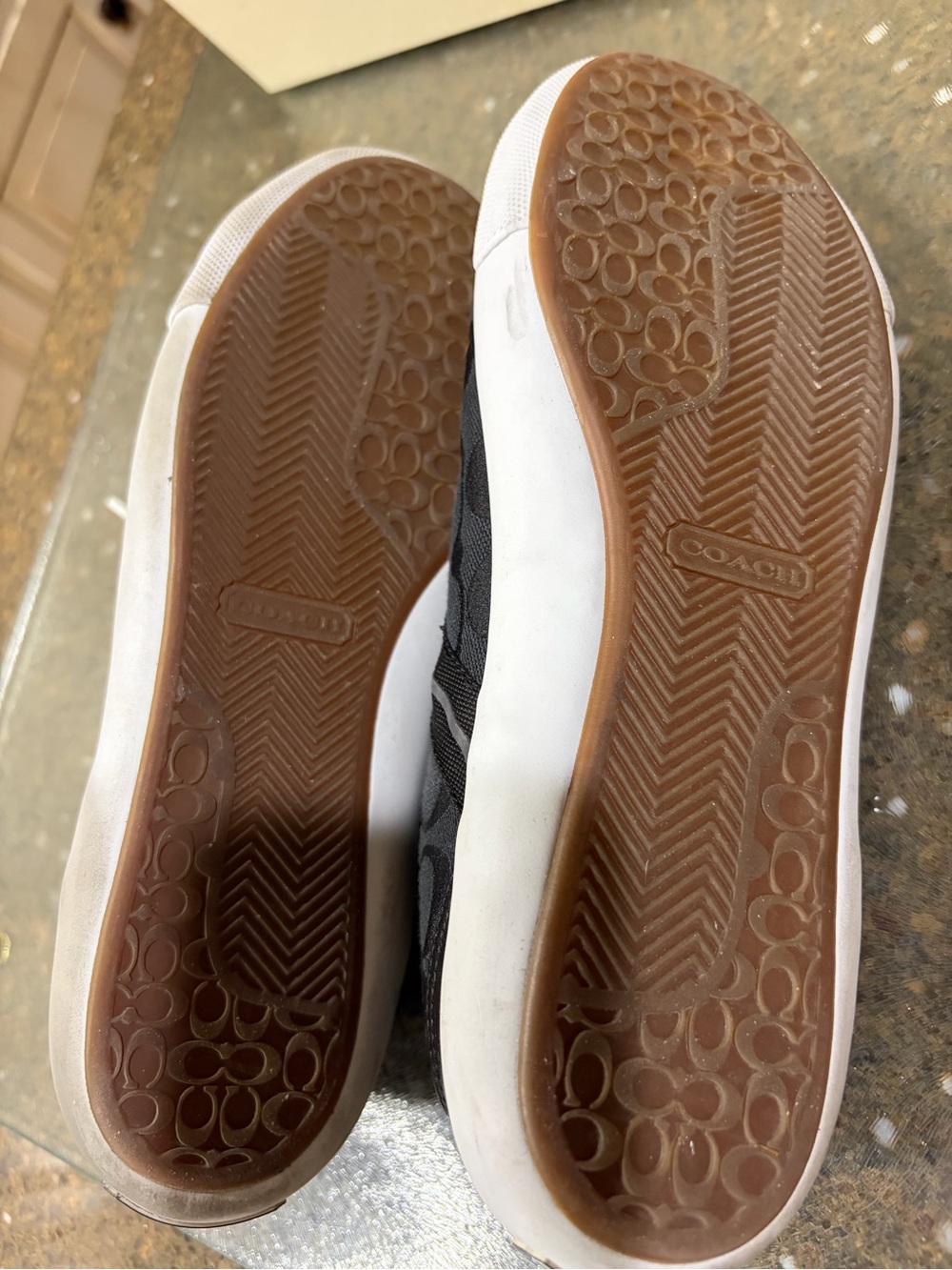 Coach Black Signature Canvas Sneakers with White Laces - Picture 5 of 6